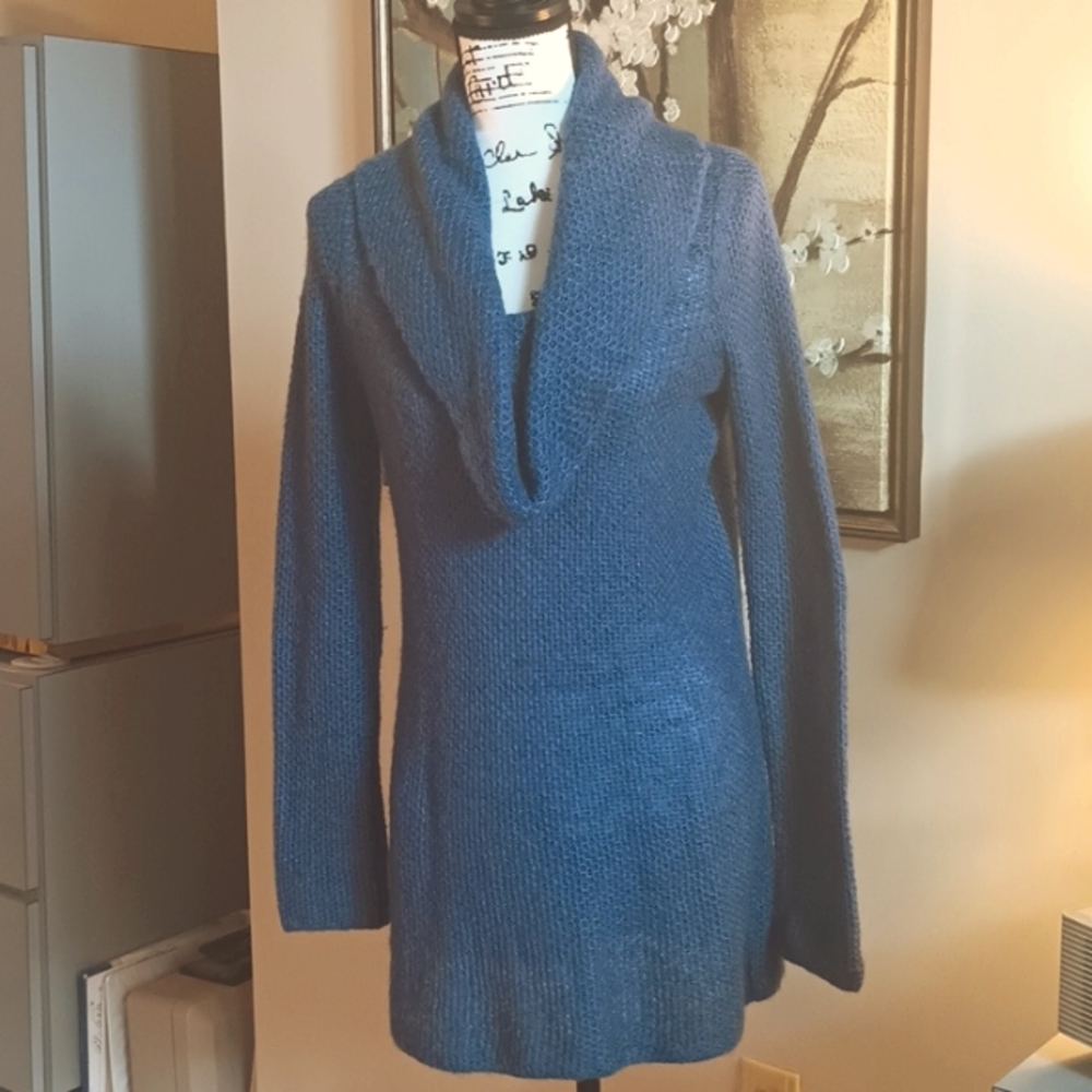 Ann Taylor Long Mohair Cowl Neck Sweater